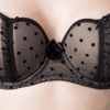Ensemble de lingerie tulle noir à pois, 4 pièces, Belsira