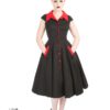 Robe swing noire et rouge 50's Hearts & Roses