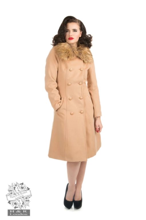 Manteau vintage Chrissette, beige, style années 50, H&R