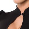 Blouse jersey noir, style années 40, à manches bouffantes, Belsira