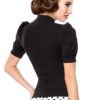 Blouse jersey noir, style années 40, à manches bouffantes, Belsira