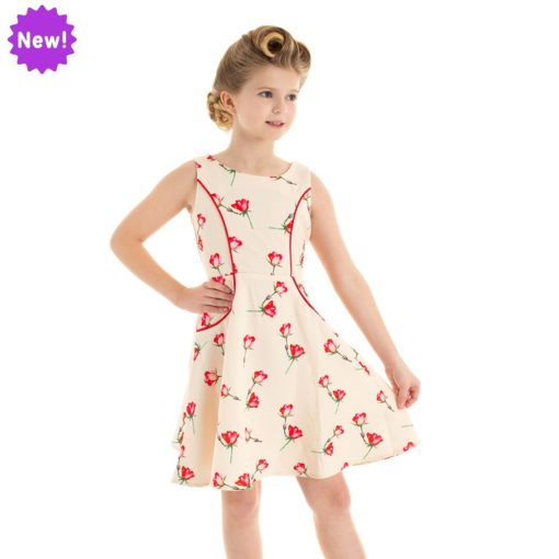 Robe évasée Sorella, style rétro pour fillette