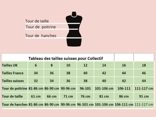 Guide des tailles suisses pour Collectif
