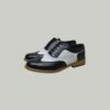 chaussures Gatsby brogues noires et blanches pour hommes