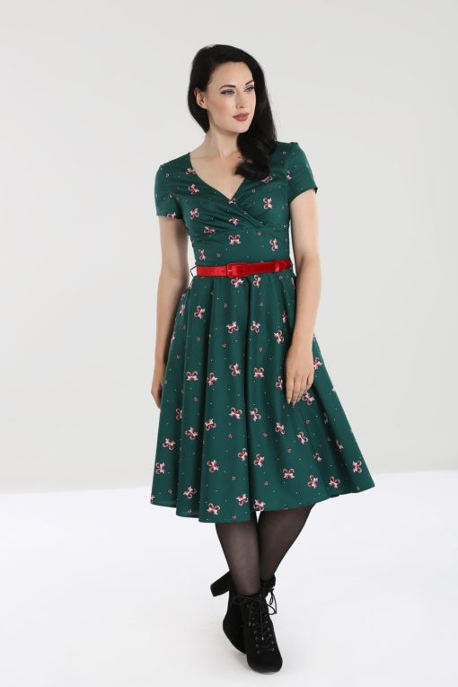 robe swing années 50, verte