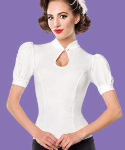 Blouse style 40's blanche