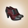 chaussures à talons en cuir noir et leo bordeaux, style vintage