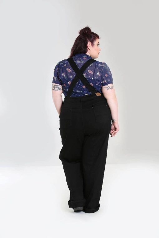 salopette en jeans noire grande taille