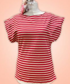 top tshirt retro vintage marilyn 50s fifties années 50 manches courtes rayures rouge blanc noir america usa queen kerosin