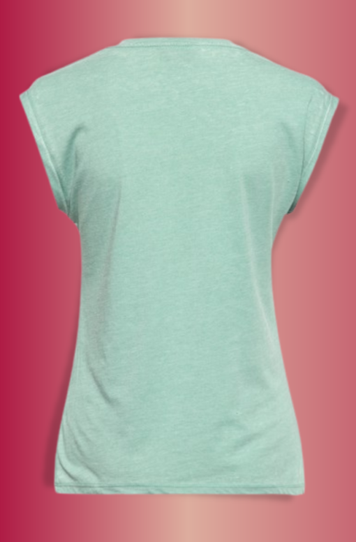 T-shirt style rétro, sans manches "snake girl" bleu lagon, Queen Kerosin – Image 2