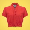 blouse style retro vintage 40s 50s année 40 50 fifties pin up couturiere col noeud cravate manches courtes pinces court rouge rayon crepe de chine