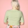 Cardigan style vintage retro 50s fifties années 50 court manche trois quart 3/4 col décolleté v bouton vert olive