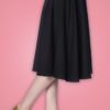 jupe swing style retro vintage 50s fifties pinup ceinture décorative bouton fluide viscose noir banned