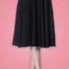 jupe swing style retro vintage 50s fifties pinup ceinture décorative bouton fluide viscose noir banned