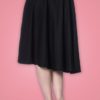 jupe swing style retro vintage 50s fifties pinup ceinture décorative bouton fluide viscose noir banned