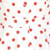 robe swing évasée trapèze retro vintage sans manche col chemise bouton décoratif blanc blanche pois polka dot rouge cintré midi fifties 50s années 50 pin up elegant chic classe casual quotidien tissu coton hearts and roses