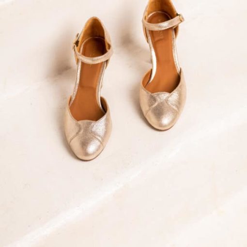 Escarpin retro, doré, Maison Toufet – Image 4