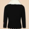 cardigan retro vintage 50s fifties années 50 fausse fourrure blanche noir manche 3/4 trois quart broderie lapin champignon banned