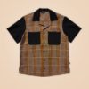 chemise vintage retro vieux old us usa america dinner coupe droite ample large oversize manche courte poche tartan gris moutarde noir chet rock