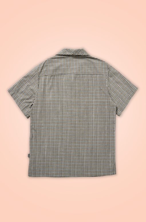 chemise vintage retro old vieux 50s fifties années 50 tartan gris manches courte coupe droite large ample coton chet rock