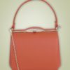 sac vintage retro orange doré main bandoulière rigide 40 50 années 50s 40s fourties fifties rectangle rectangulaire collectif clothing