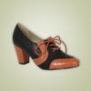 chaussure derby talon lacet vintage retro noir cognac simili cuir croco années 50 40 fourties fifties 50s 40s collectif clothing